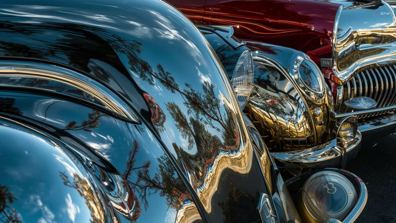 Timeless Chrome Beauty – 4K Classic Car Wallpaper for TV Display | 4K Frame TV Art