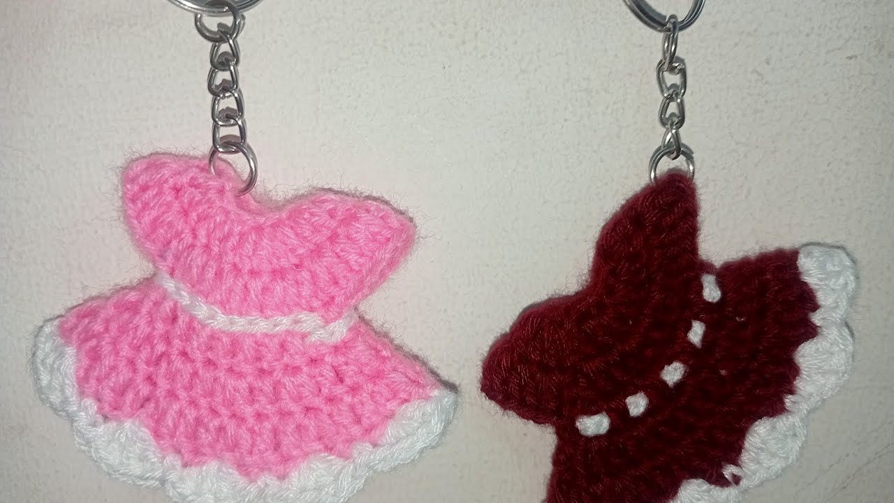 Crochet mini dress keychain