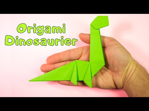Wie man einen Origami-Dinosaurier macht. Dinosaurier BasteIn mit Papier