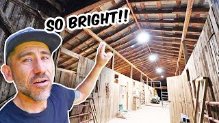 Installing Lights in a BIG Horse BARN Hyperlite LED
