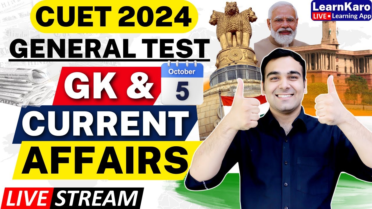 CUET 2024 | GK & Current Affairs | 05th October - Important MCQs 🔥 ...