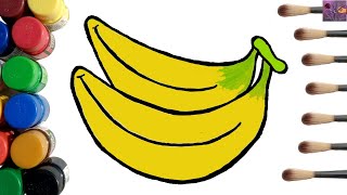 Banana Coloring Pages | How to Draw and color a Banana Very Easy