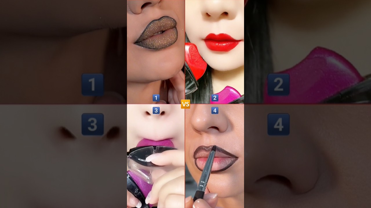 Which One Your Fav❓️ 1️⃣🆚️2️⃣🆚️3️⃣🆚️4️⃣ #beauty #lipstick #laalpari #itsfacebeauty #makeup #lips #yt