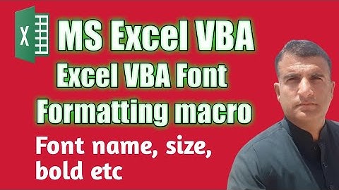 Excel vba font formatting