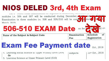 DELED 506-510, 3rd,4th Semester Exam Date and Exam Fees Date आ गया देखे