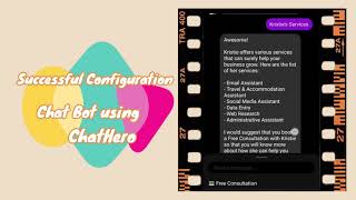 SUCCESSFUL CONFIGURATION OF CHATBOT USING CHATHERO