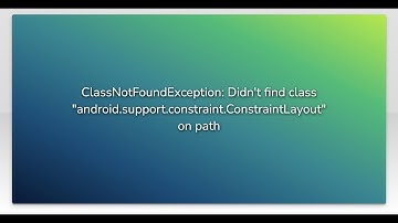 ClassNotFoundException: Didn