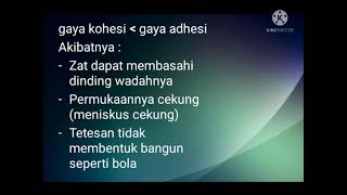 Kohesi, Adhesi, meniskus, kapilaritas dan massa jenis zat cair Kohesi, Adhesi, meniskus, kapilaritas dan massa jenis zat cair