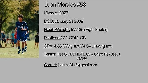 Juan Morales Highlight Reel Fall U17 (2025) Season