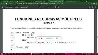 5 Bach.  5 Perito y 6 Perito - Programacion - Clase # 4 - Funciones Recursivas y Multiples en Python