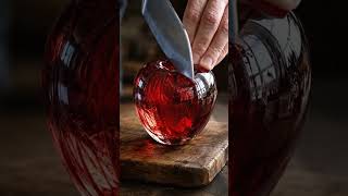 Glass Apple Slice ASMR 🍎 Satisfying Crystal Cutting Sound