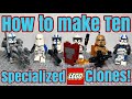 How to make 10 specialized lego clones  lego star wars tutorial