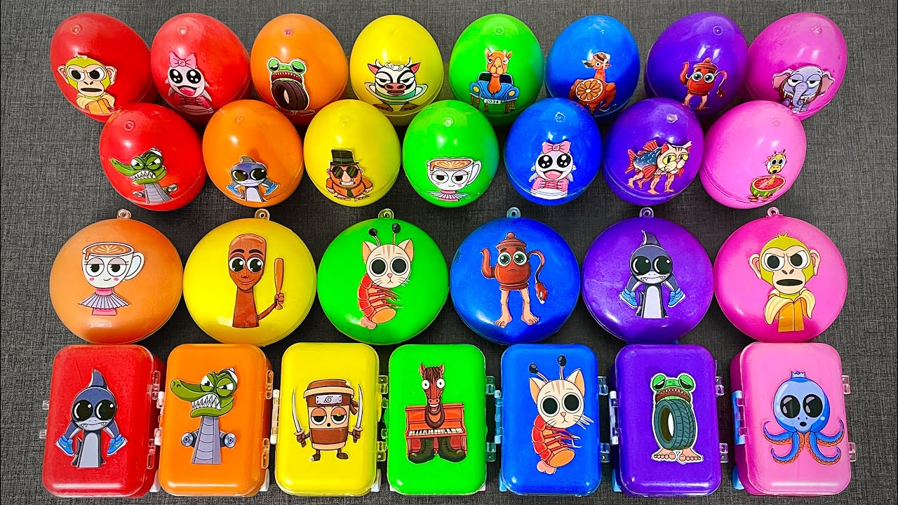 Brainrot Characters in Slime?! ASMR Clay Mini Suitcase Reveal — Tung Tung Sahur, Cappcuccina