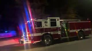 Moline Fire Dept. Engine 14 rolling code 3 to a house fire.