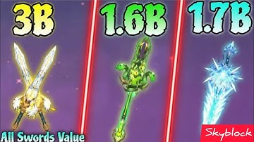 All MVP SWORDS VALUE in Skyblock Blockmango ( March 2025)
