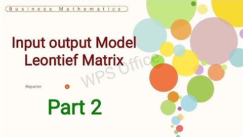 Leontief Matrix (input output model) business mathematics 📚📓🧾💤@commercewithJyoti