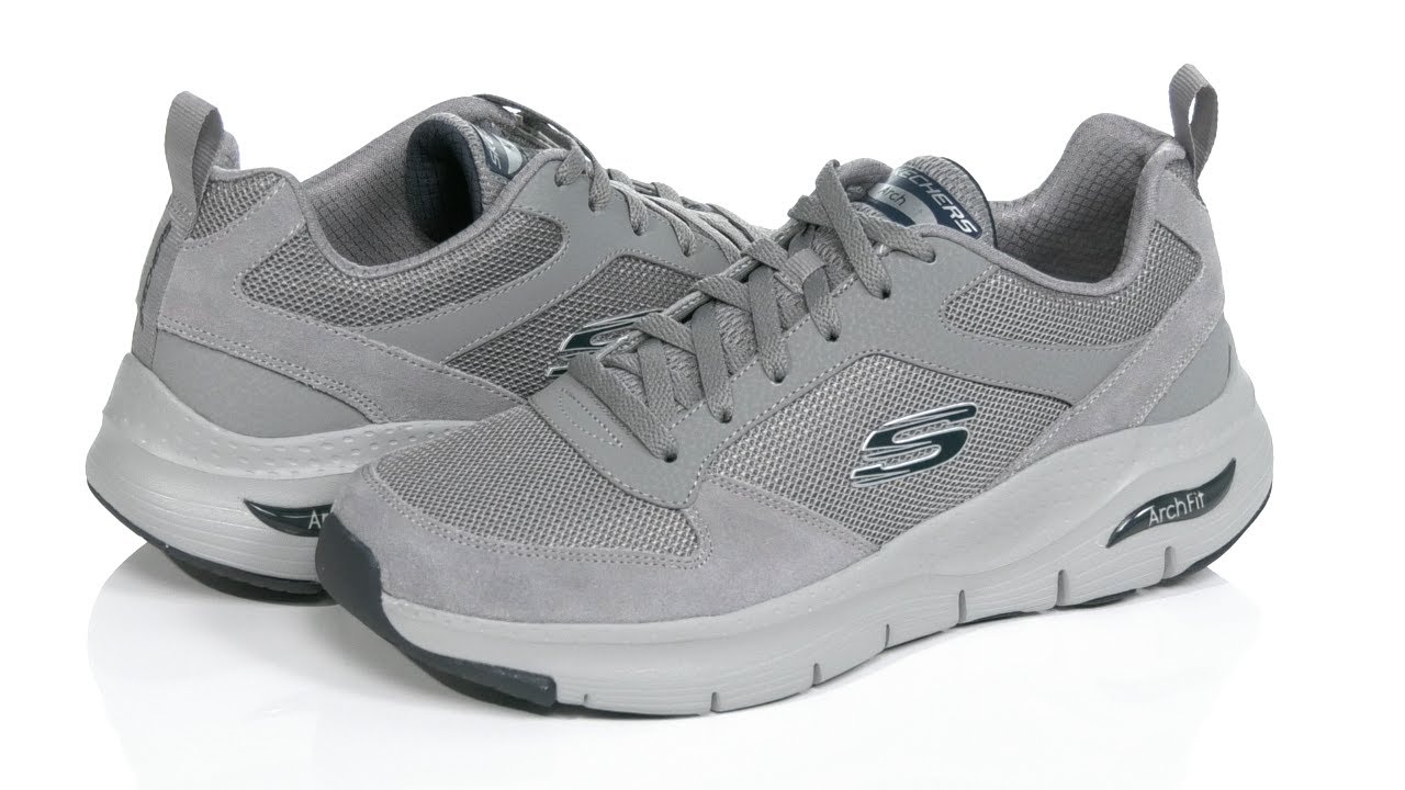 Skechers Arch Fit Servitica Mens Grey Leather Mesh Walking Shoes 232040 Size 13 Skechers Men main image 2