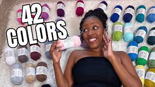 I Crocheted a Swatch Blanket With EVERY Color of This Yarn!