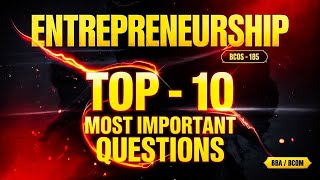 BCOS -185 Entrepreneurship most important questions IGNOU Bcomg