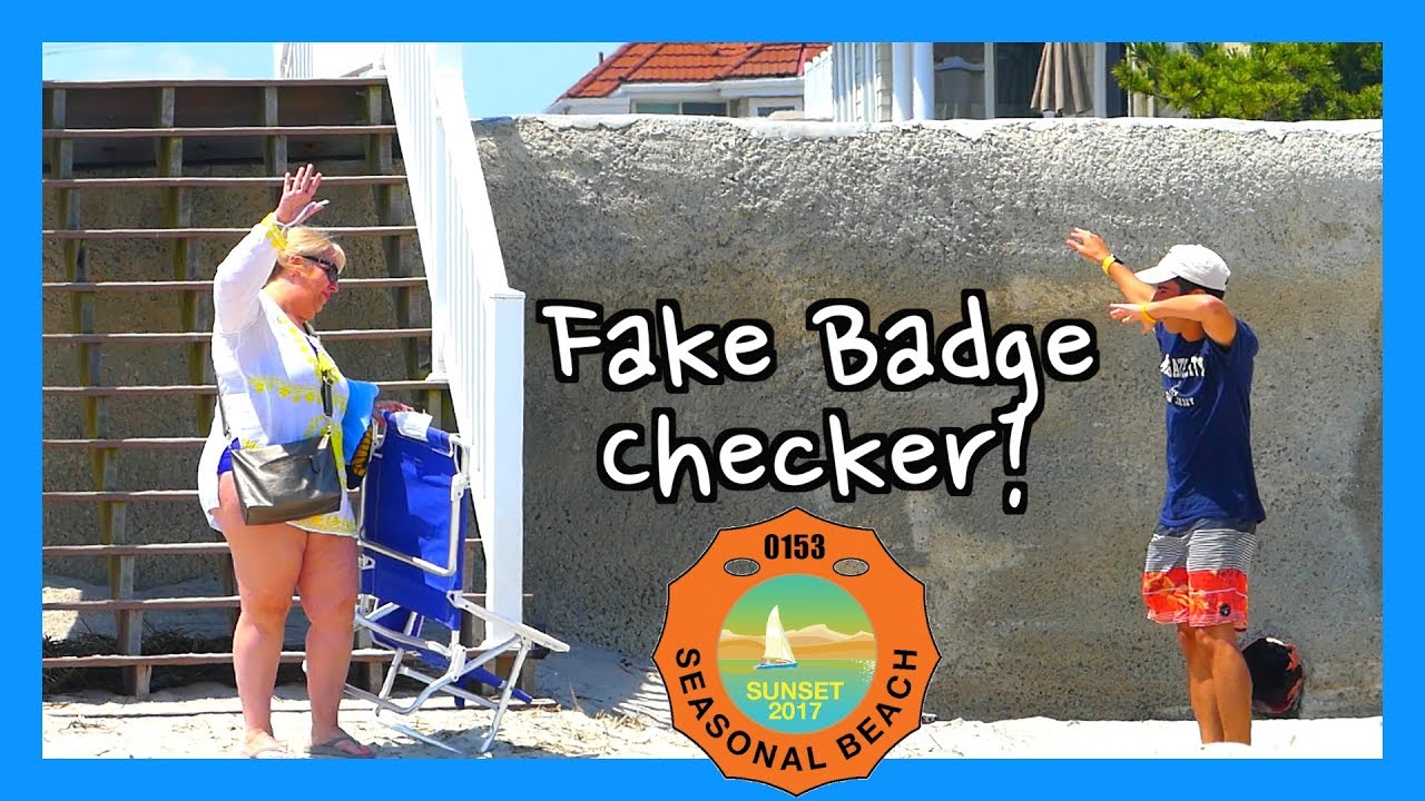 FAKE BEACH BADGE CHECKER PRANK! Episode 2 YouTube