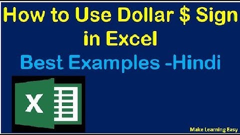 How to use Dollar $ Sign in Excel - Hindi Tutorial