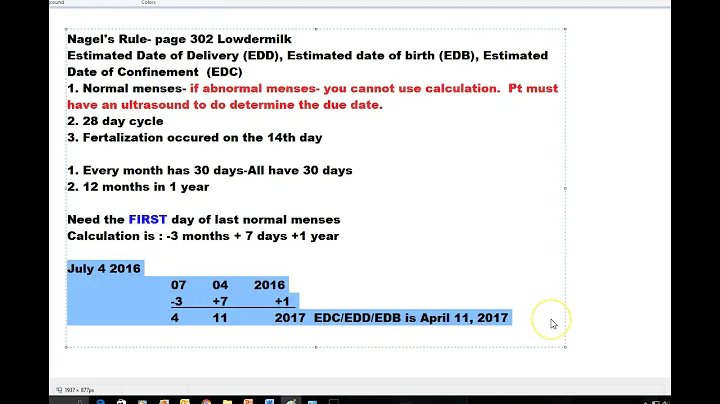 Calculating EDC/ Naegele's Rule
