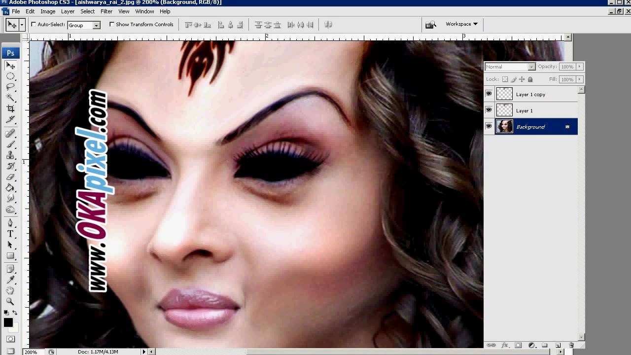 Aishwarya Rai alien Makeover Photoshop CS4 demonstration video - YouTube
