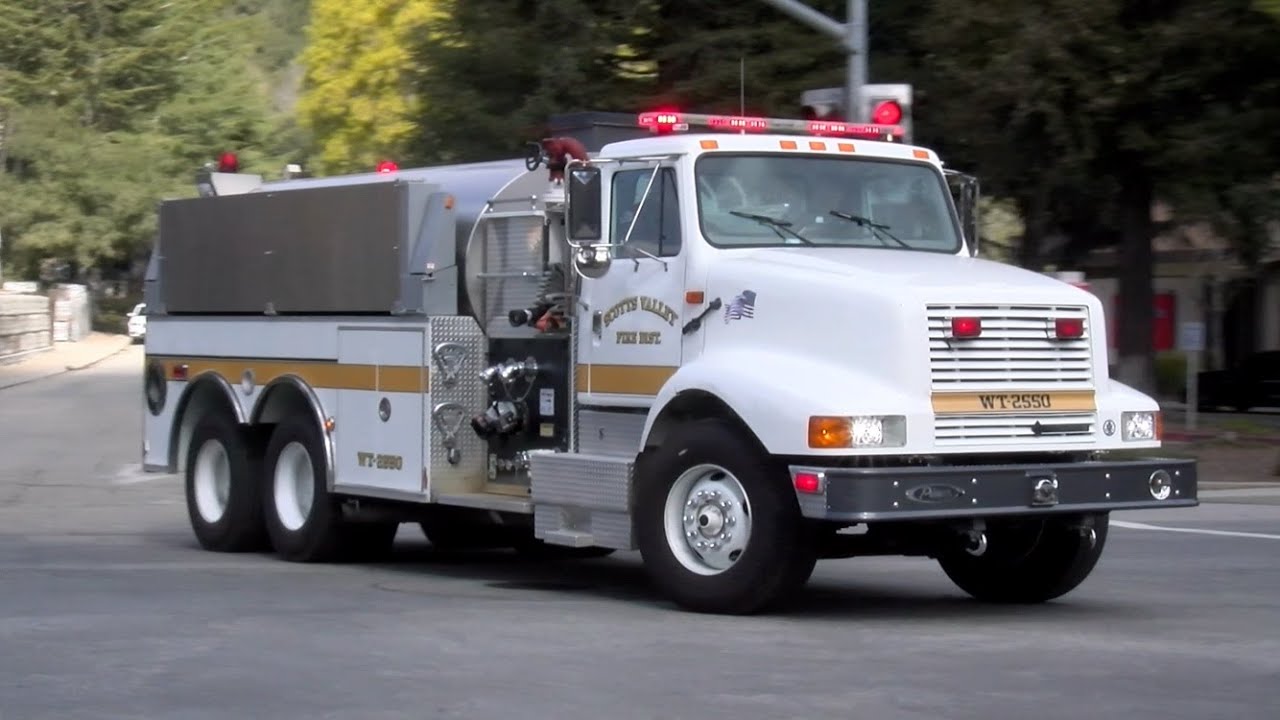 Old School Water Tender! Scotts Valley FD WT2550 Responding Code 3