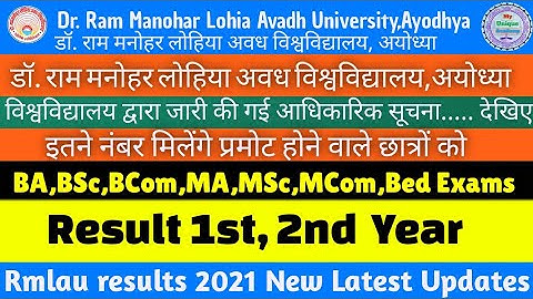 Rmlau B.A./B.Sc/B.Com 1st , 2nd Year Results 2021 date!