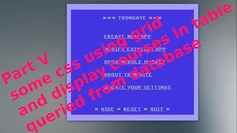 Web Project Part V - using Trongate PHP Framework Course Management in Toolhouse