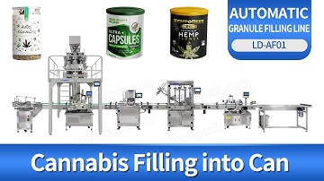 Automatic Granule Cannabis Glass Can Jar Filling Machine Line With Multihead Weigher