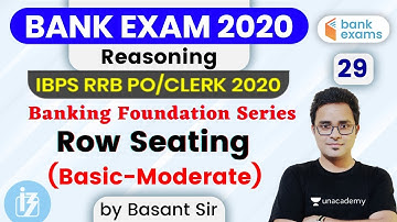 6:00 PM - SBI PO and IBPS RRB PO/Clerk 2020 | Reasoning by Basant Tripathi | Row Seating