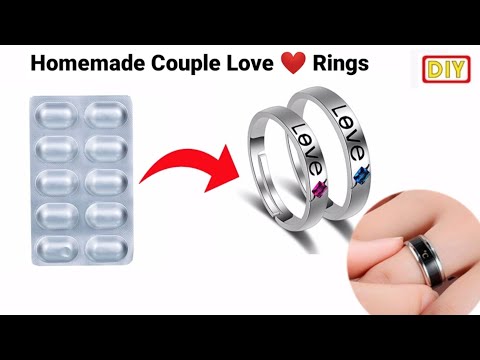 How to make Couple Love ❤️Rings / Homemade cute Rings making at home/Ghar par rings banaya
