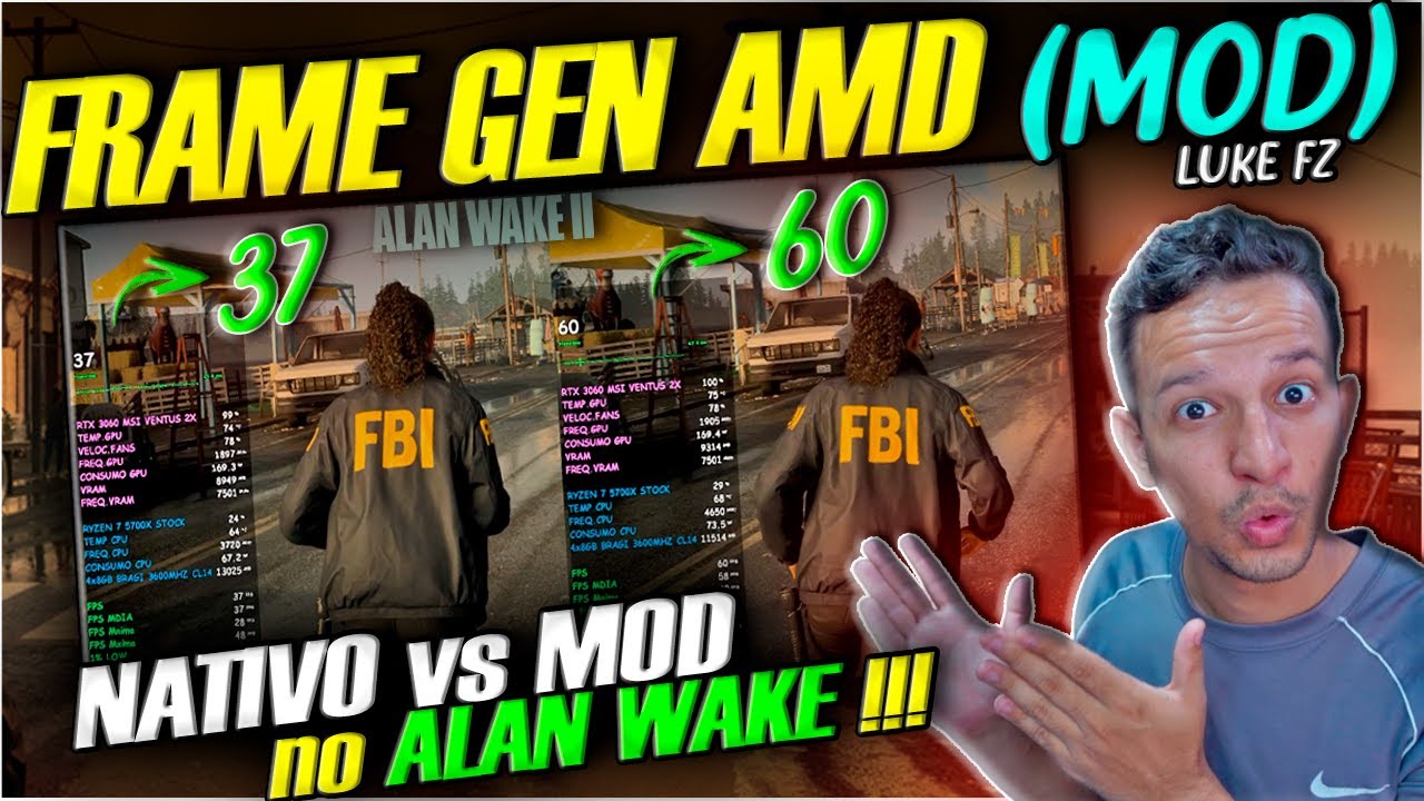 Modgen Alan 🚨MOD do FSR3 SALVOU a RTX3060 no ALAN WAKE 2 em QHD!😯60FPS NATIVO vs ...