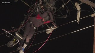 Paraglider rescued after being entangled in PG&E powerlines in Olivehurst