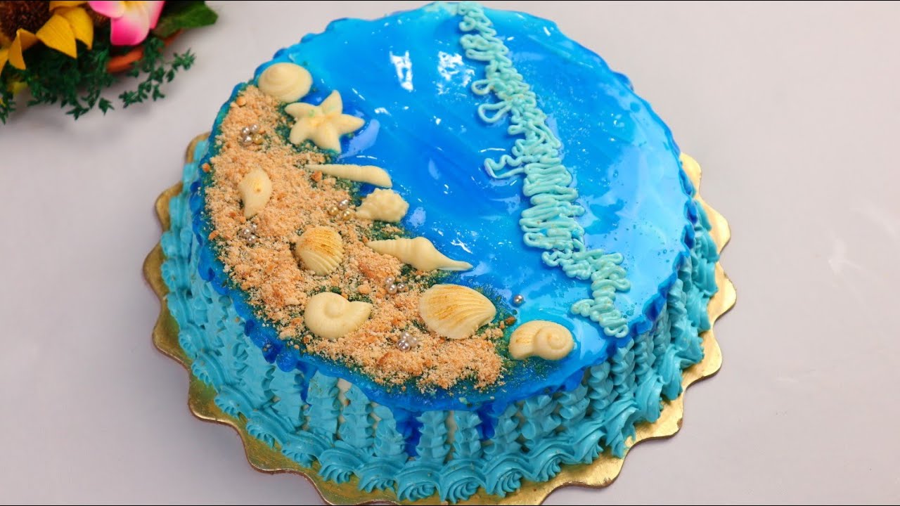 সমুদ্র বিলাস কেক ডেকোরেশন!Sea beach theme cake,Amazing cake decoration,Cake recipe
