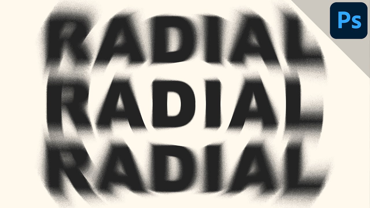 Text with grainy radial blur filter | PHOTOSHOP TUTORIAL - TEXT EFFECT