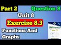 Question 8 exercise 8.3 unit 8 functions & graph class 11 new mathematics book | part 2 Exercise 8.3