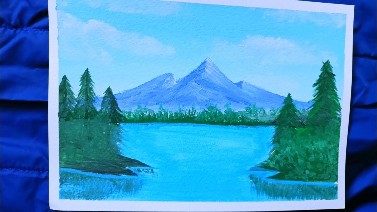 How to paint Mountain landscape/Acrylic painting YouTube