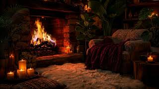 Cozy Night by the Fireplace 🔥 Crackling Fire & Soft Jazz to Relax, Unwind, Sleep screenshot 4