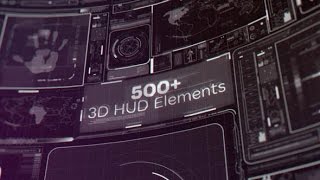 500  3D HUD Elements (After Effects template)