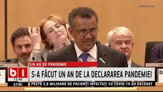 S-A Implinit Un An De La Declararea Pandemiei De Catre Omsstiri B111 Martie 2021