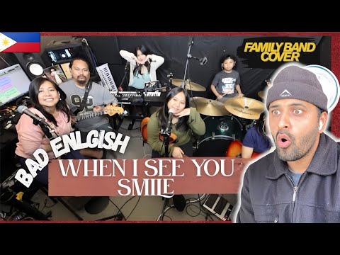 When I See You Smile by Bad English | Missioned Souls | family band studio cover | REACTION!