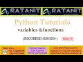 Python tutorials  variables and functions  by mrratan  class 01