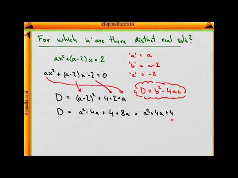 ENGAA Spec Section 1 - Q47 - Quadratic Distinct Solutions - Worked Solution