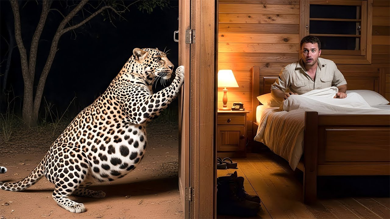 Una leopardo negra embarazada llama desesperadamente a la puerta de un guardabosques. ¡Lo que sucedi