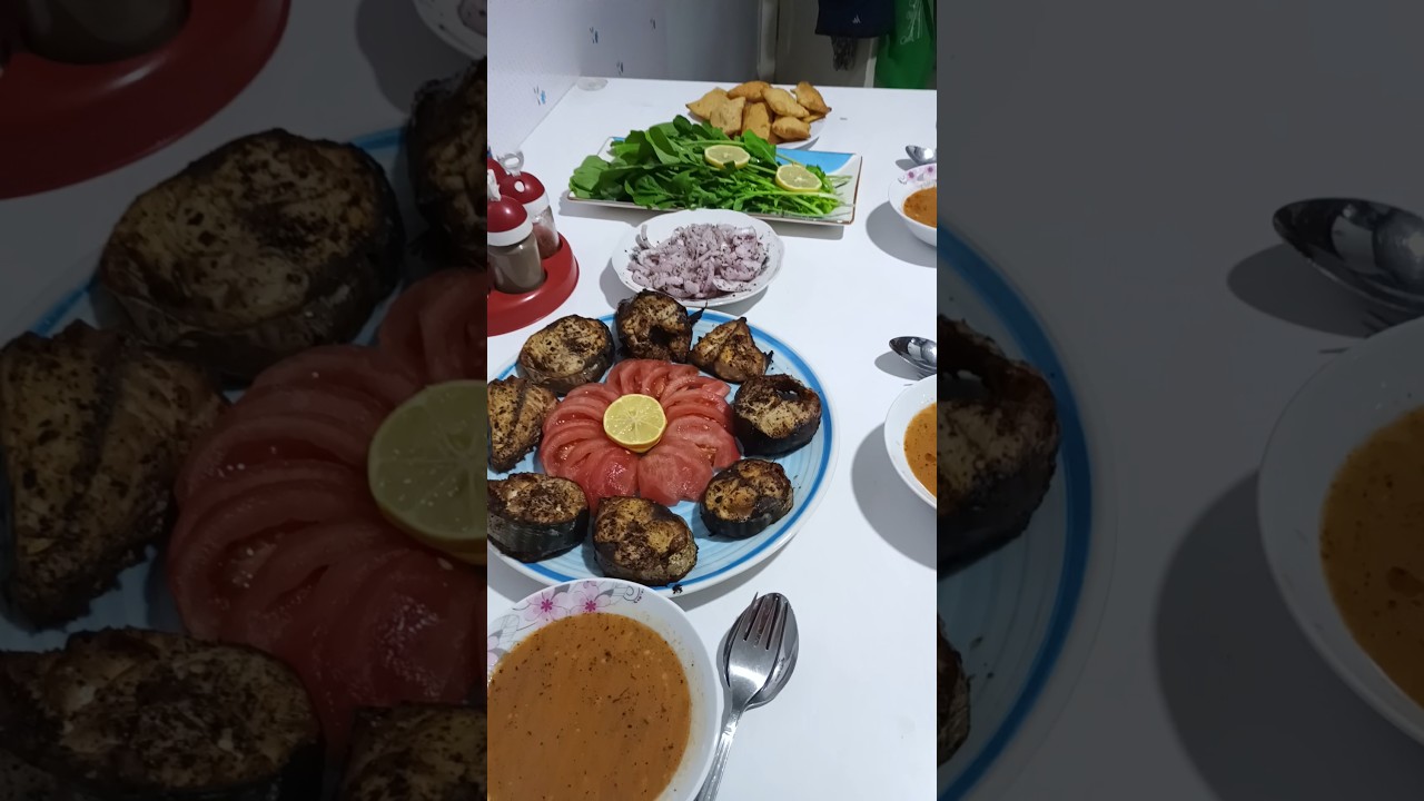 akşam yemeği balık söğüş salatası yeşillik çorba pişi #pratik #nasil #yemek #yemektarifleri#keşfet