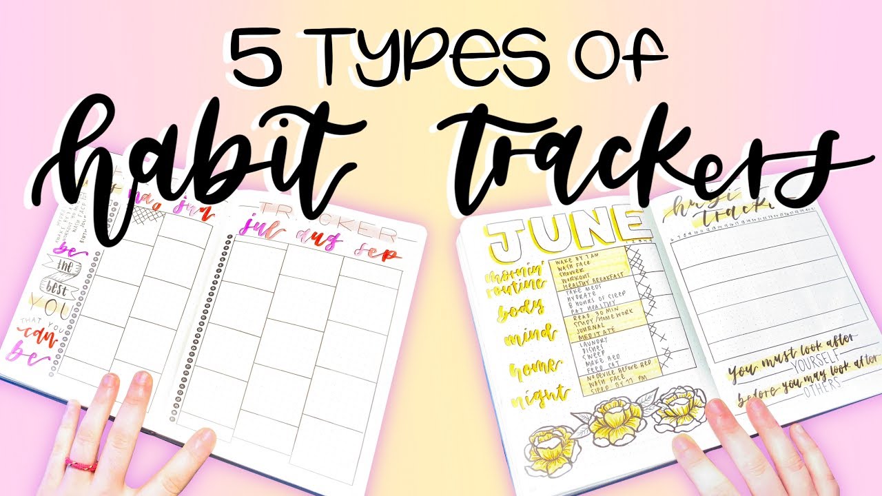 5 Types Of Habit Trackers Bullet Journal Ideas Youtube