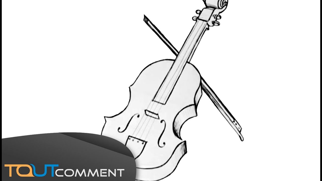 Draw a violin / Dessiner un violon facilement - YouTube