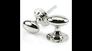Nickel Oval Door Knobs - Code D3943 - www.castinstyle.co.uk Profile
